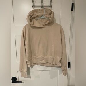 NWOT Zara Cream Cropped Hoodie